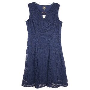 JM Collection blue lace dress